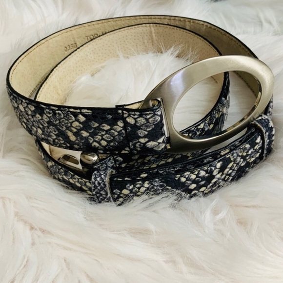 Snake Embossed Adjustable Statement Belt - Picture 10 of 10